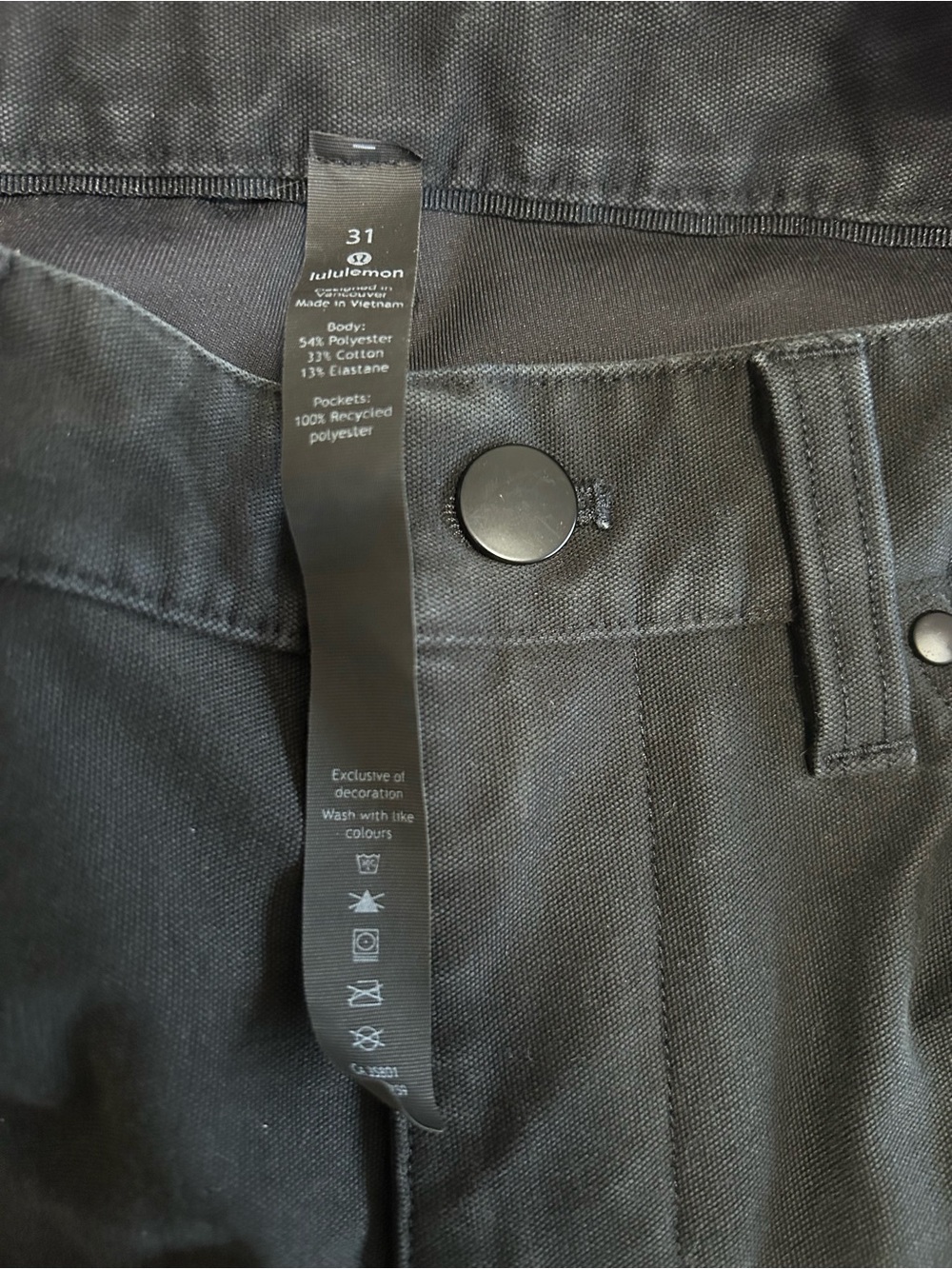 Men’s Lululemon Black Pants - Classic Button Front
